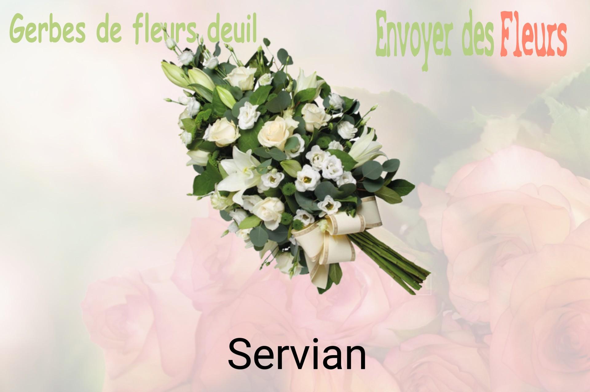 Gerbe de fleurs de deuil livrée à Servian